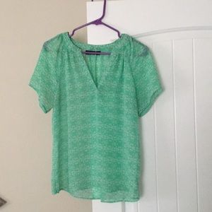Short sleeve mint green blouse